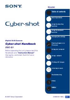 Sony Cyber-shot G1 manual. Camera Instructions.